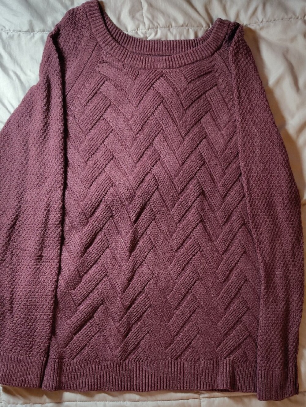Sonoma Women's Cable Crew Sweater - Mauve